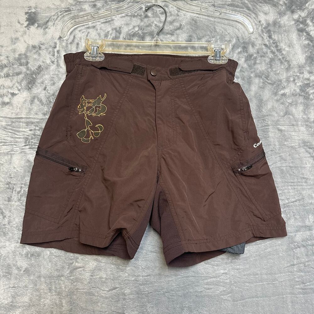 Cannondale Lined Padded Biker Shorts Men's Size M Brown Biking Shorts‎